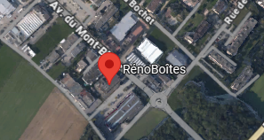 Carte de localisation de RénoBoîtes SA à Gland, Vaud, Suisse